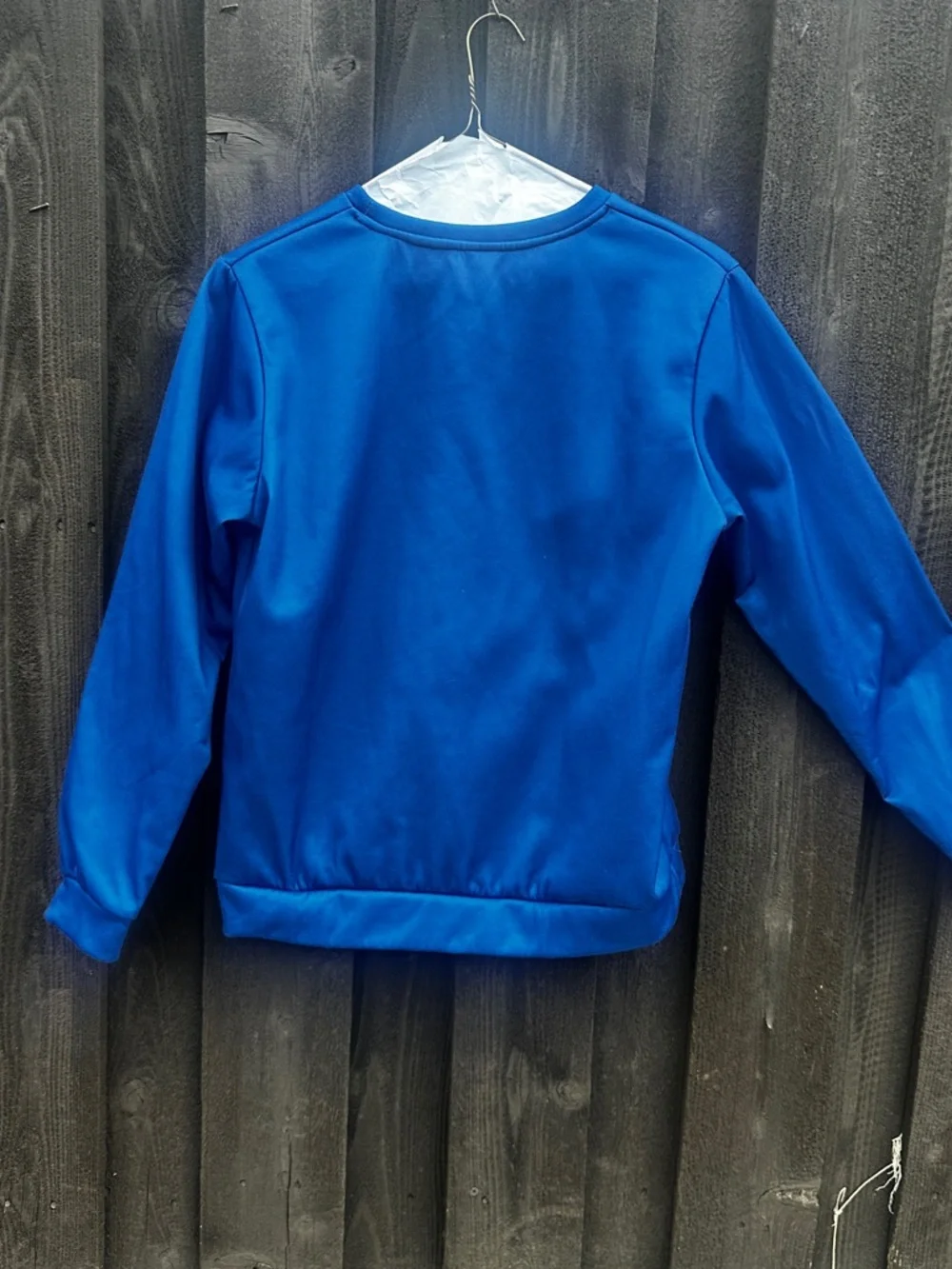 Detroit Lions sweatshirt EUC blue sheen white fleece interior women's medium